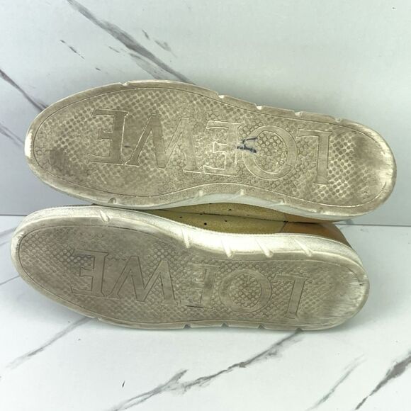 Loewe Low Top Mens Size 42 EU 9 US Tan Khaki Suede Sneakers Italy Made Shoes